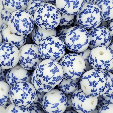 Heirloom Porcelain 15mm Silicone Bead