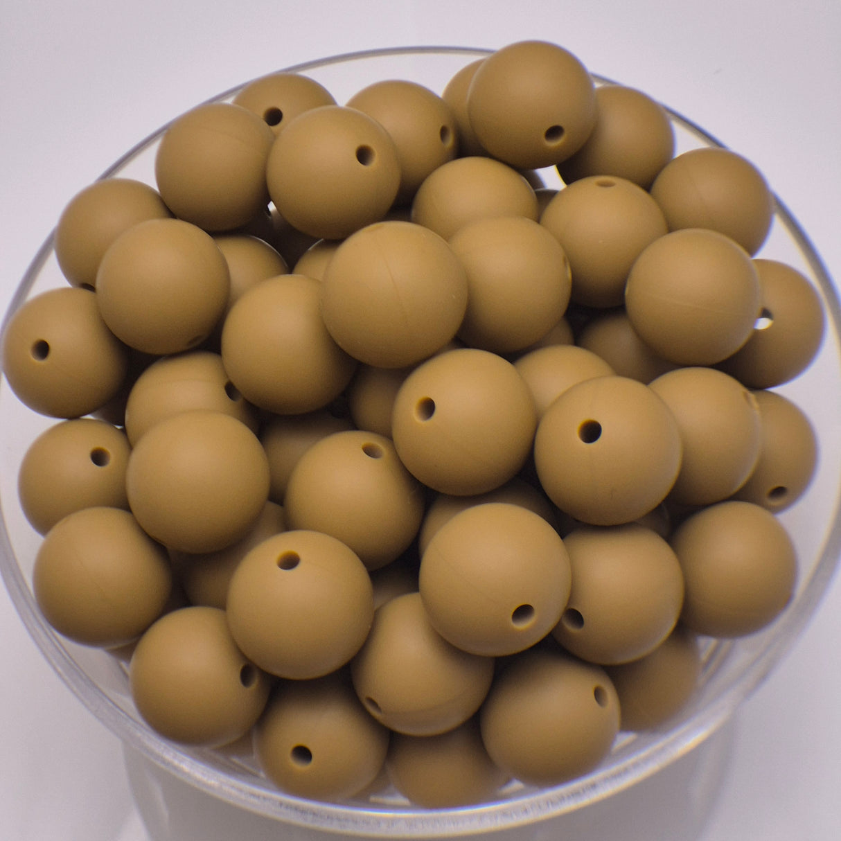 Peanut Butter 15mm Solid Silicone Beads