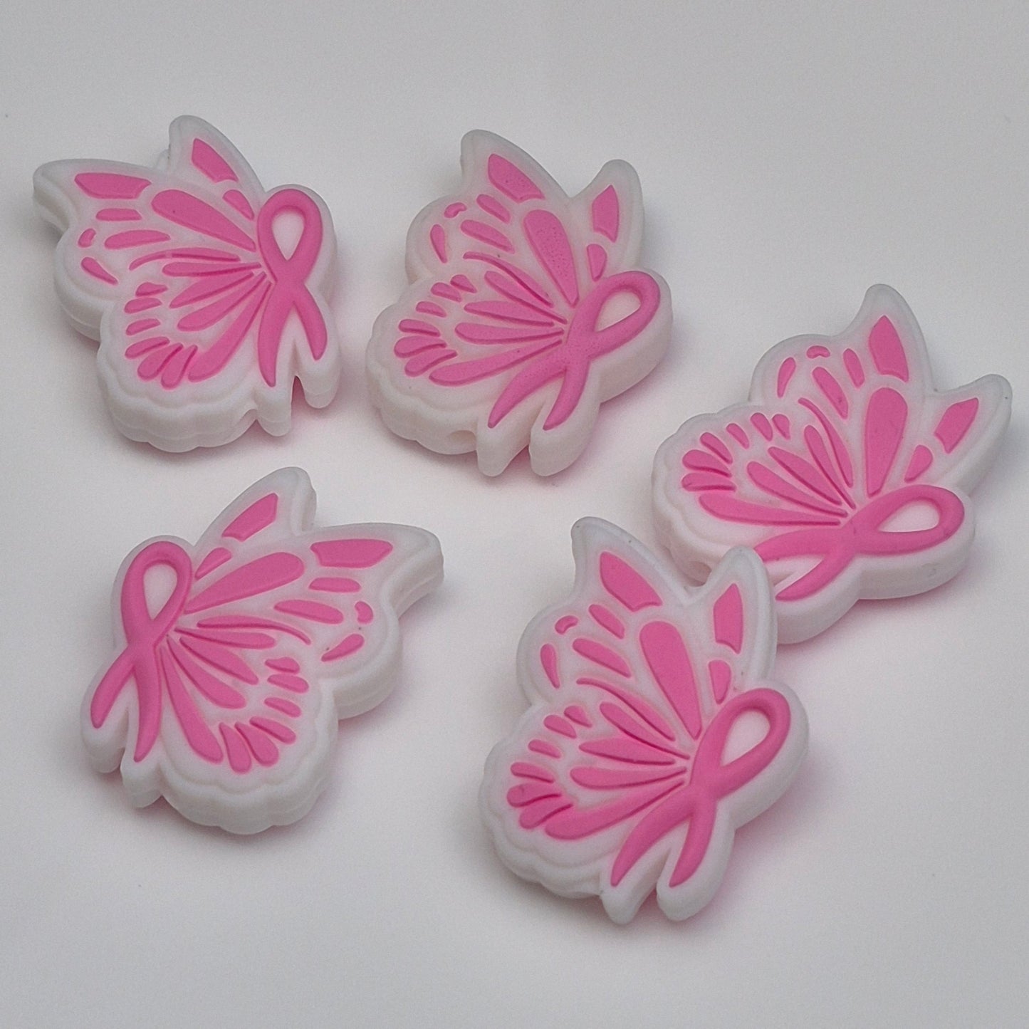 Pink Awareness Ribbon Butterfly - Focal