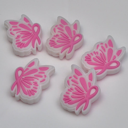 Pink Awareness Ribbon Butterfly - Focal