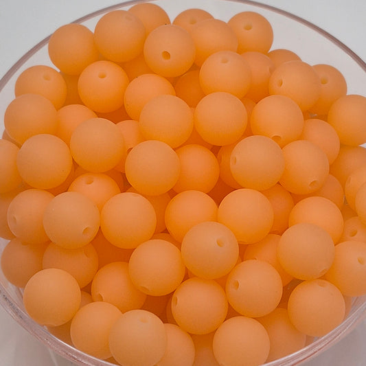 Creamsicle Radiance 12mm Glow Silicone Beads