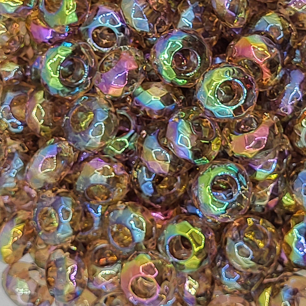 Dragon Scales Brown Opal - 12mm Acrylic Faceted Abacus