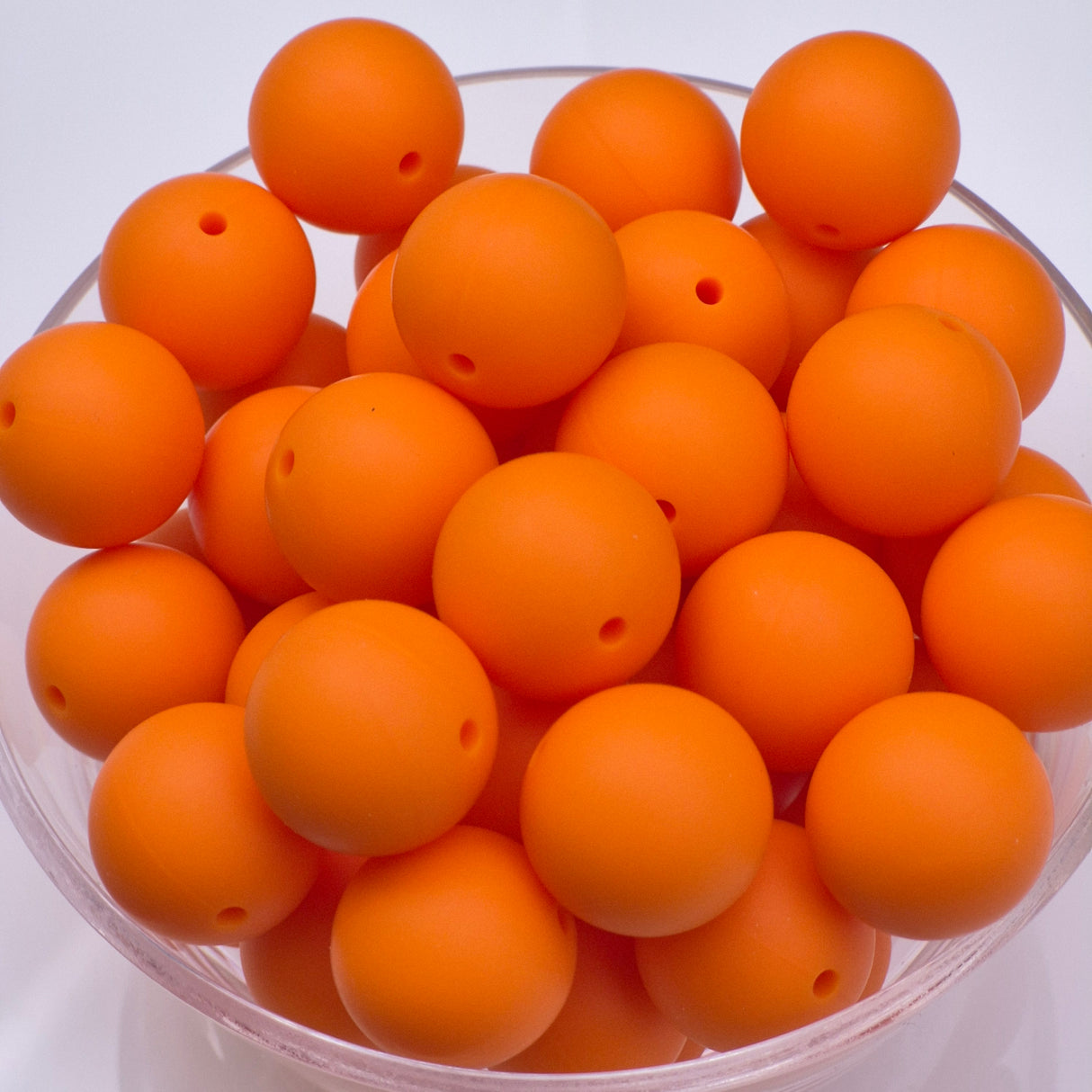 Orange 19mm Solid Silicone Bead