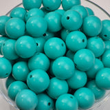 Teal Liquid 15mm Solid Silicone Beads