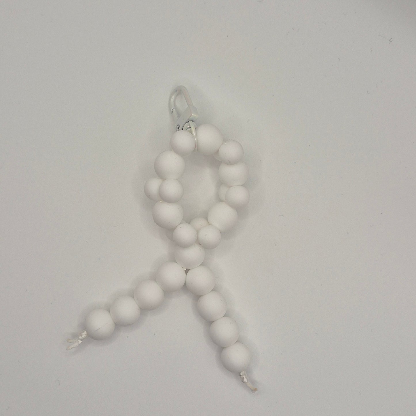 White Awareness Ribbon Keychain