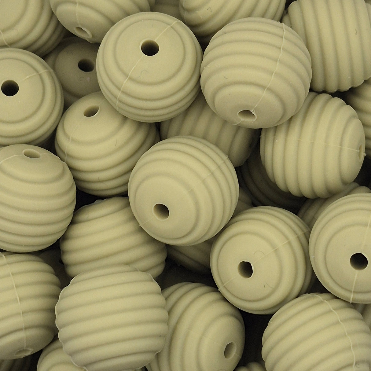 Sage Honeycomb 15mm Silicone Bead