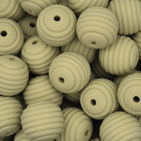 Sage Honeycomb 15mm Silicone Bead
