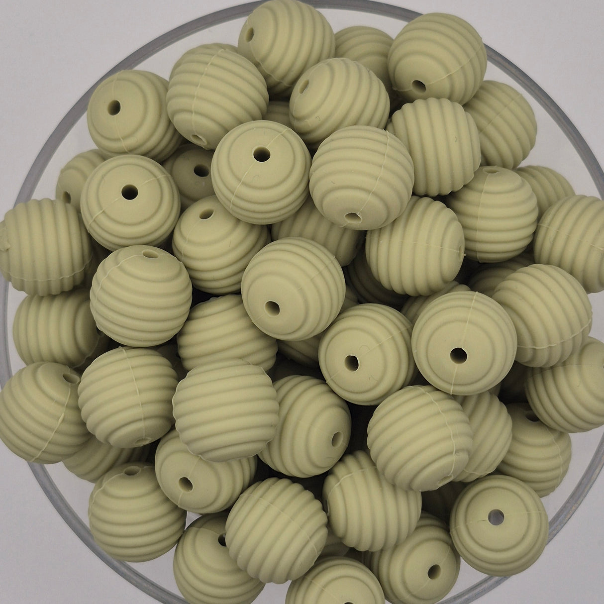 Sage Honeycomb 15mm Silicone Bead