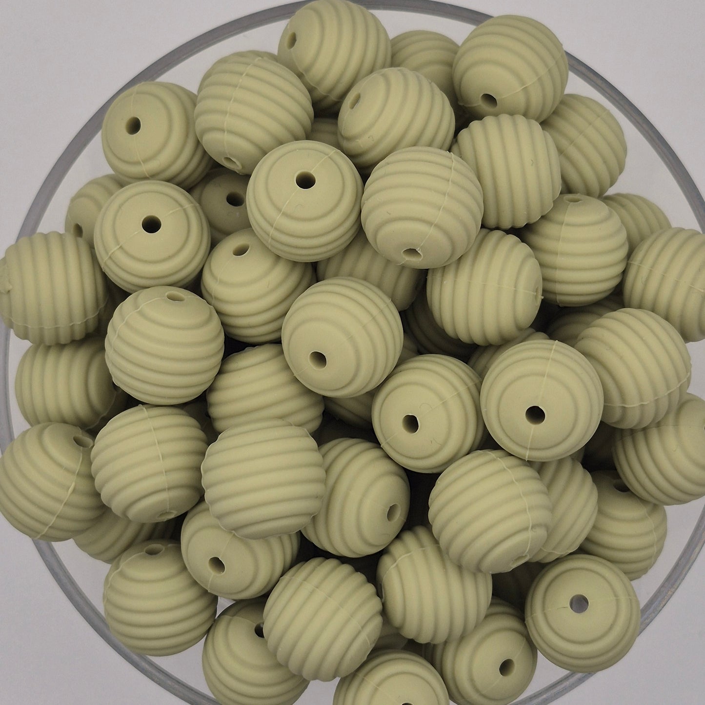 Sage Honeycomb 15mm Silicone Bead