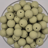 Sage Honeycomb 15mm Silicone Bead
