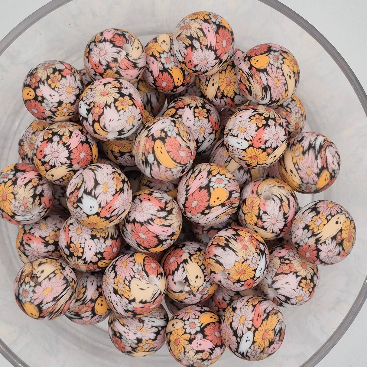 Pusin' Up Daisies 15mm Silicone Bead