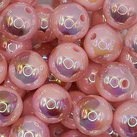 Light Pink Heart Opal 16mm Solid ACRYLIC Beads