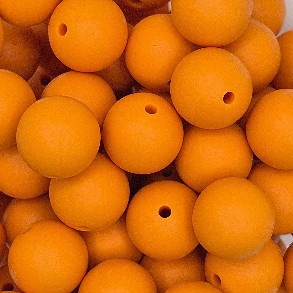 Marigold 15mm Solid Silicone Beads