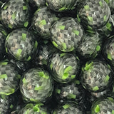 Carbon Fiber Green 15mm Silicone Bead