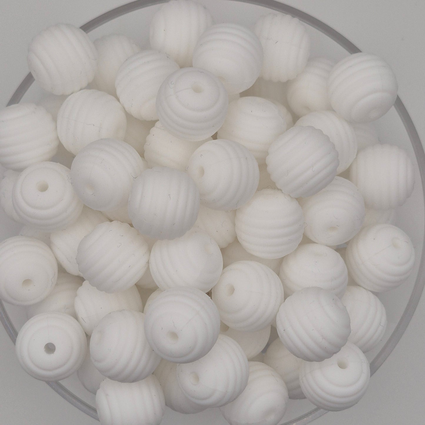White Honeycomb 15mm Silicone Bead