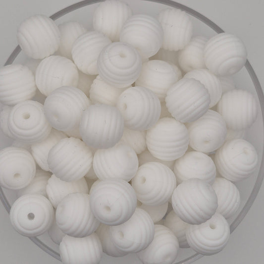 White Honeycomb 15mm Silicone Bead