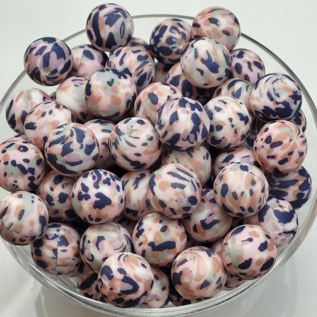 Blush Strokes 15mm Silicone Bead