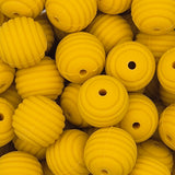 Mustard Honeycomb 15mm Silicone Bead