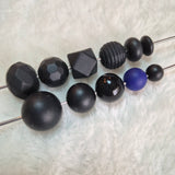 Navy 12mm Solid Silicone Beads