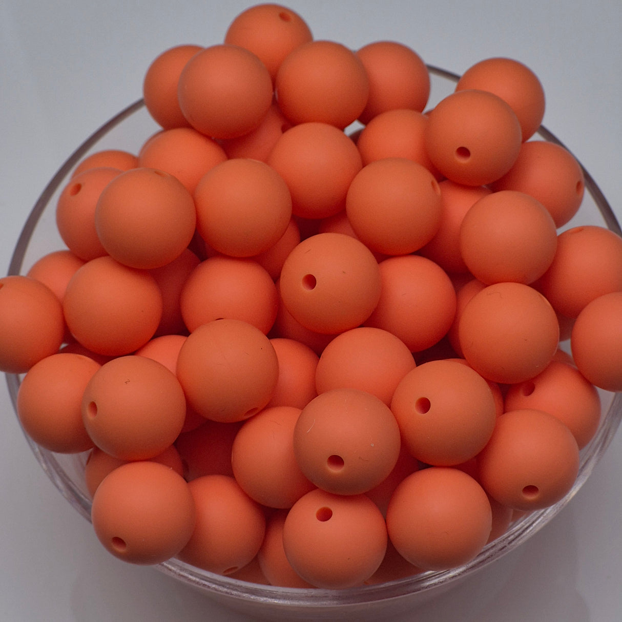 Apricot 15mm Solid Silicone Beads