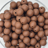 Mocha 12mm Solid Silicone Beads