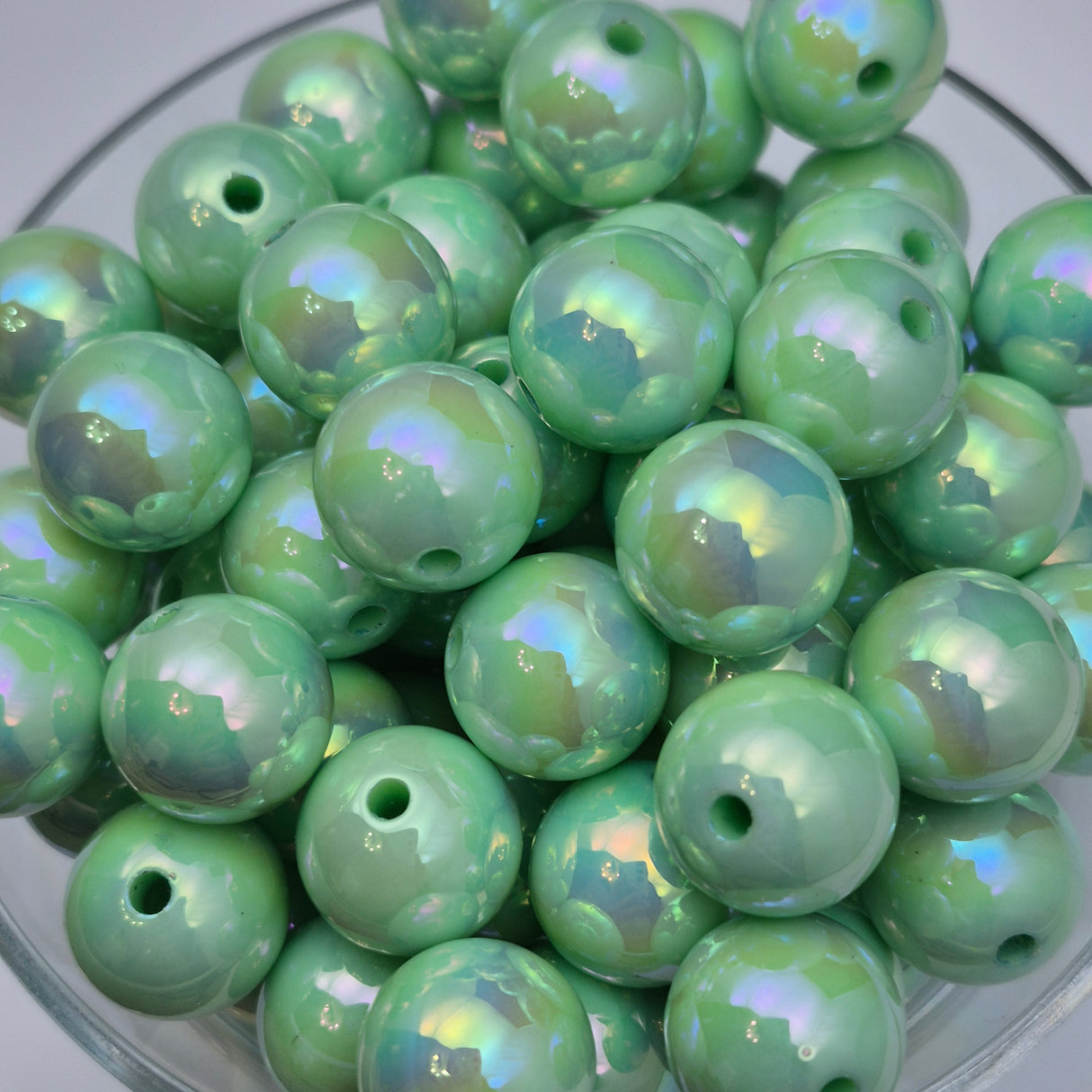 Sweet Mint Opal 15mm Solid ACRYLIC Beads