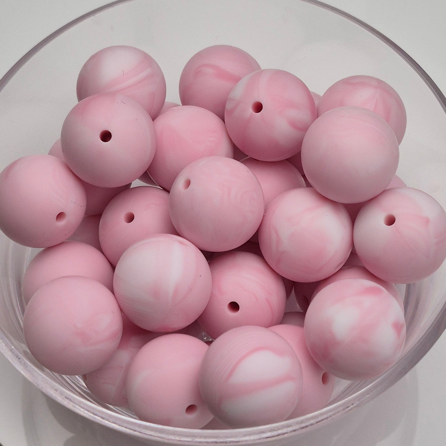 Cotton Candy Marble 19mm Solid Silicone Bead