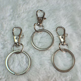 Simple Keyring and Lobster Claw clasp (set of 3)