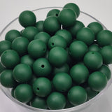 Evergreen 15mm Solid Silicone Beads