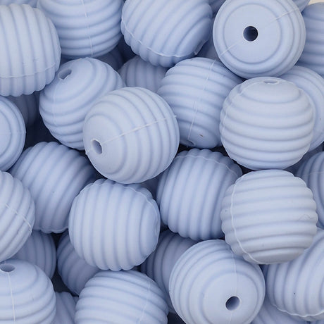 Whispering Blue Honeycomb 15mm Silicone Bead