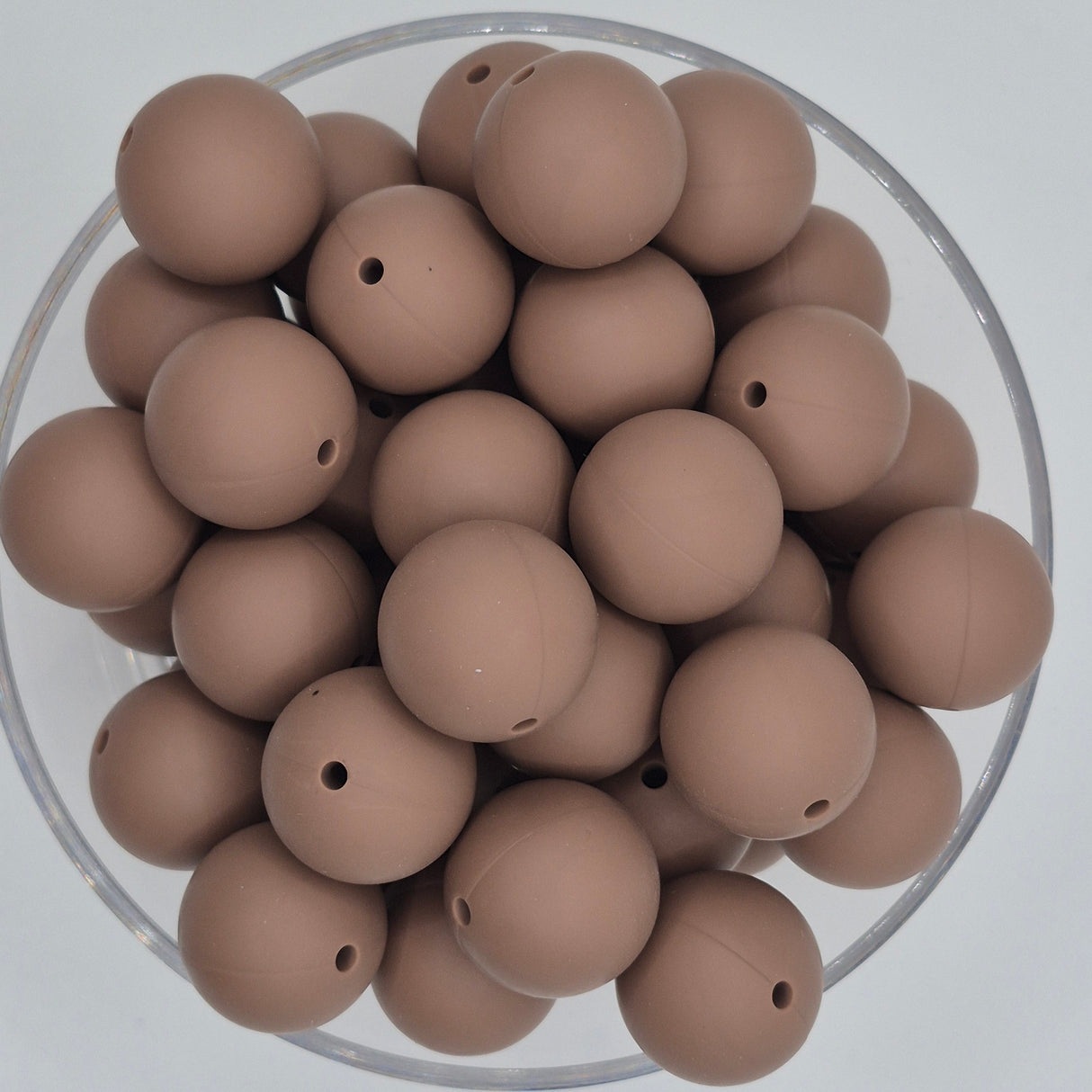 Malt Chocolate 19mm Solid Silicone Bead