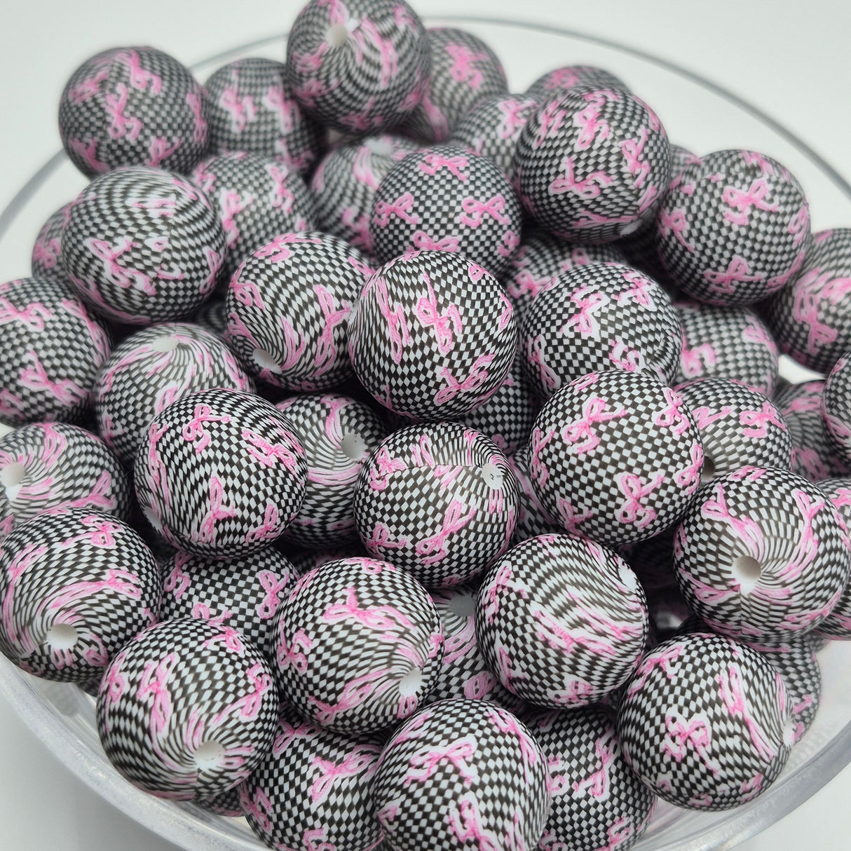 Disco Bows 15mm Silicone Bead