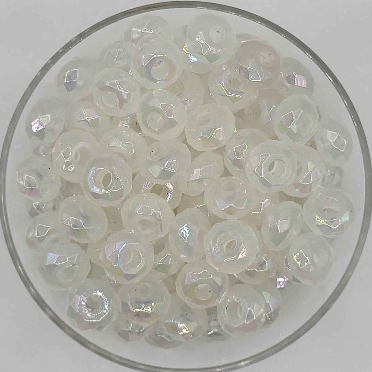 Frosted Opal - Acrylic Faceted Abacus