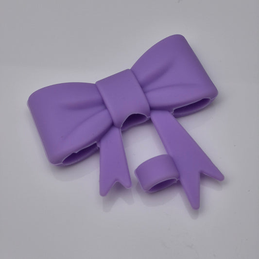 Purple Bow Straw Topper