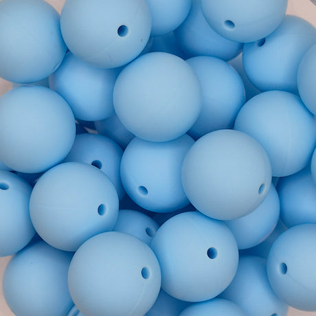 Baby Blue 19mm Solid Silicone Bead
