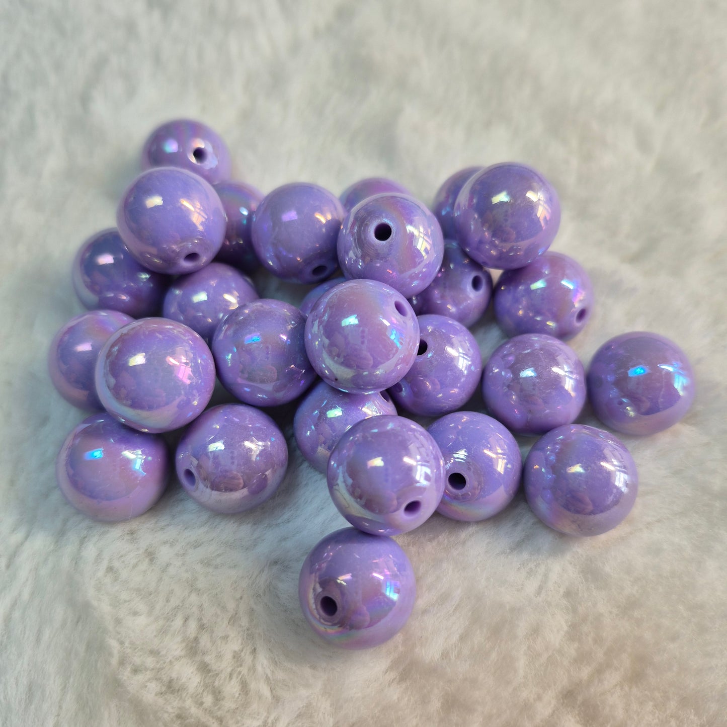 Sweet Plum Opal 15mm Solid ACRYLIC Beads