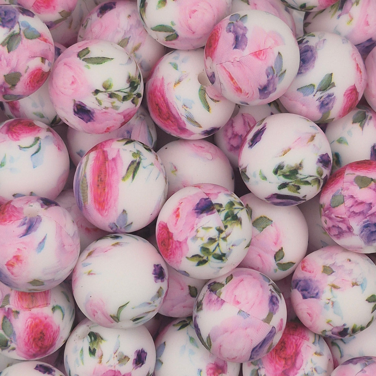 Cottage Garden 15mm Silicone Bead