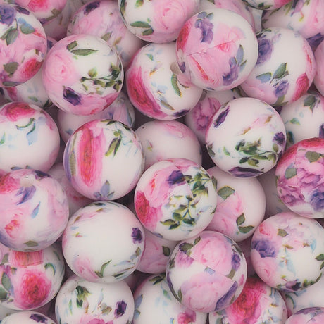 Cottage Garden 15mm Silicone Bead