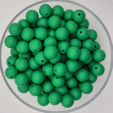 Christmas Green 12mm Solid Silicone Beads