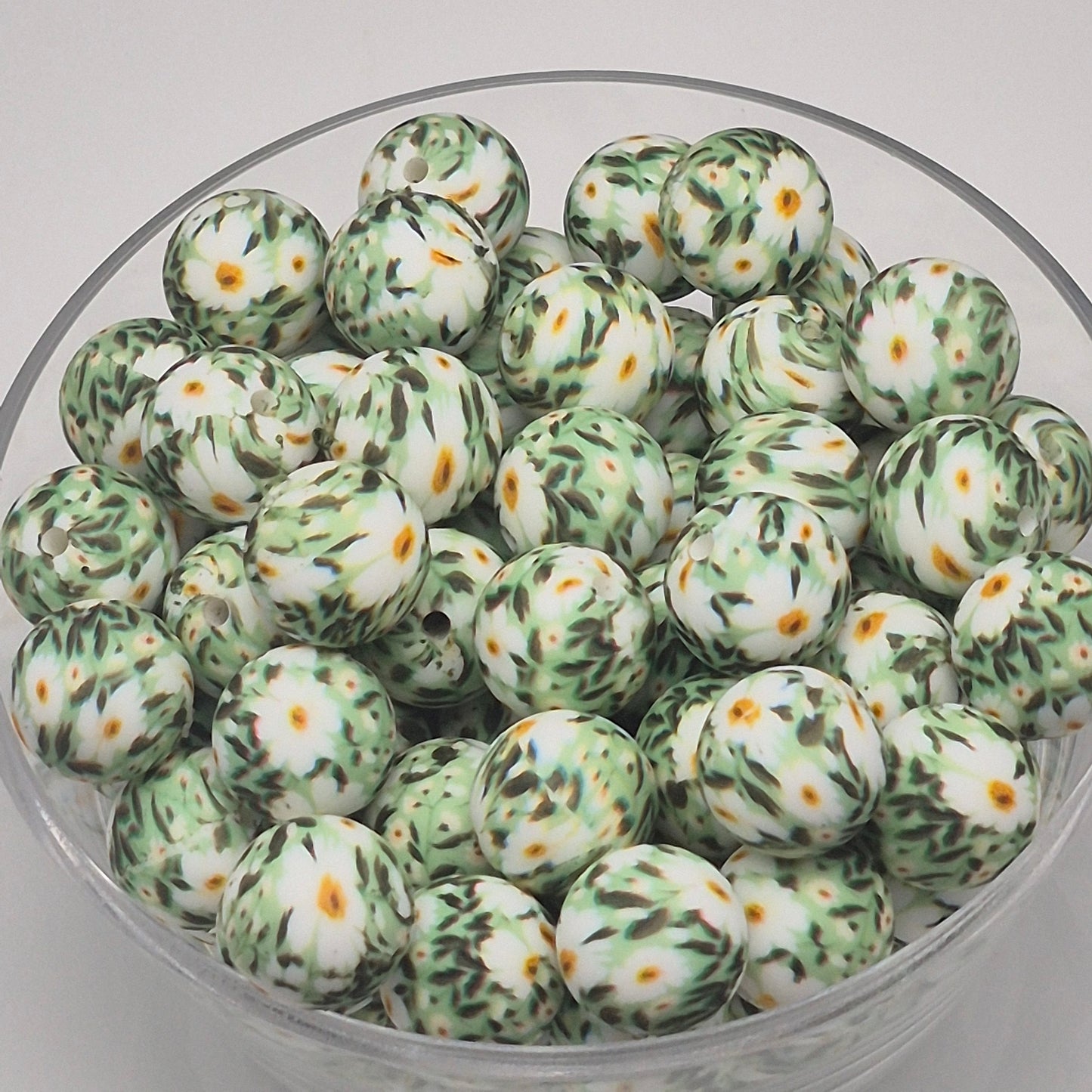 Field of Daisies 15mm Silicone Bead