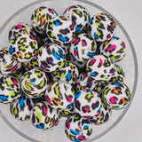 Rainbow Glam 19mm Print Silicone Bead