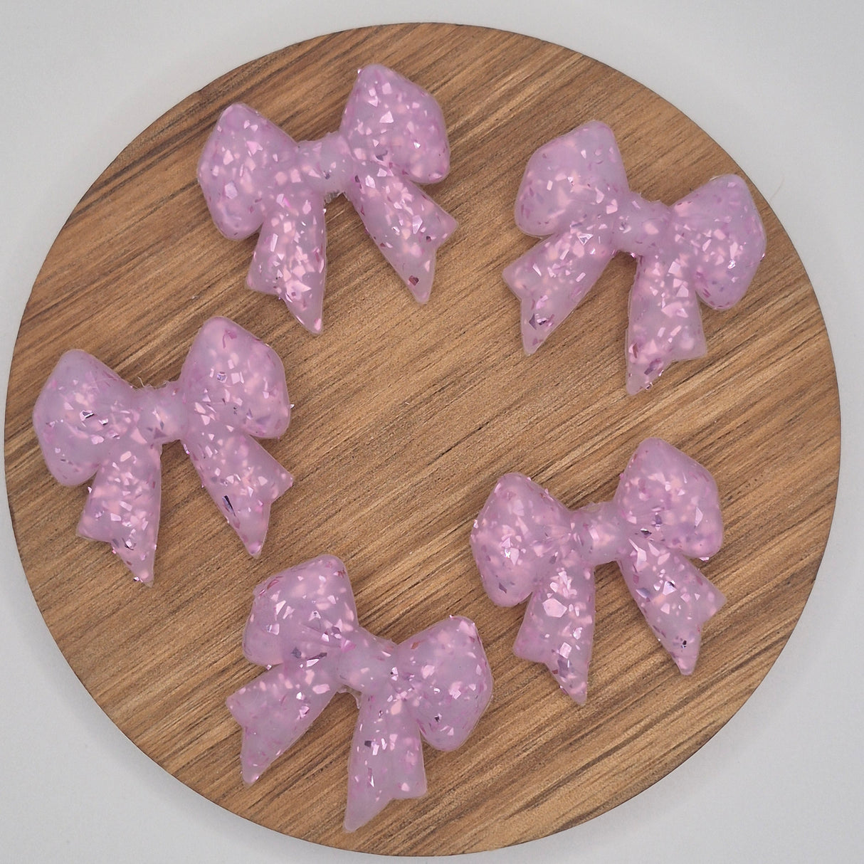 Pink Glitter Bow-  3d Focal