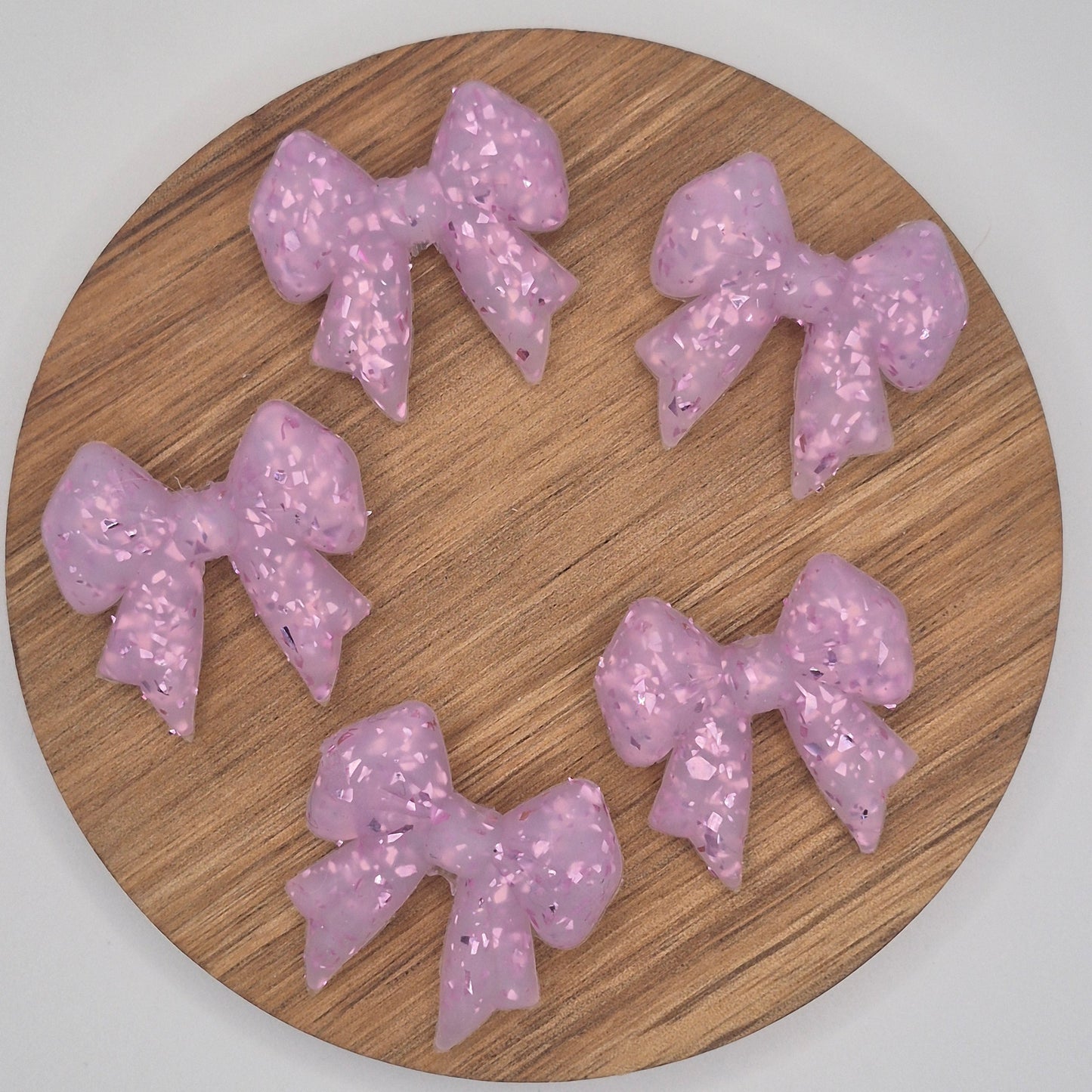 Pink Glitter Bow-  3d Focal