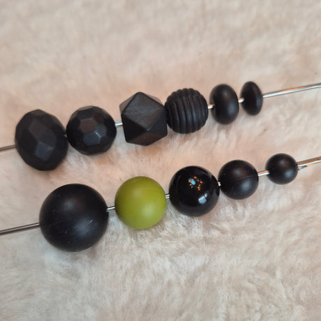 Olive Green 15mm Solid Silicone Beads