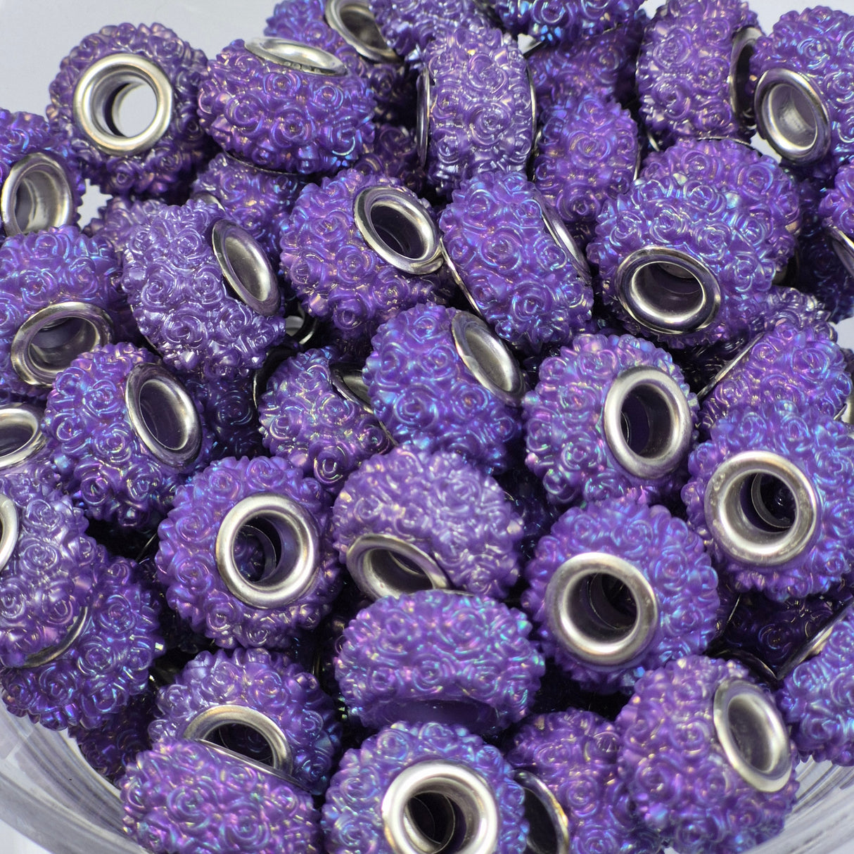 Purple Opal Rose Acrylic Spacer