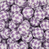 Checkmate Purple 15mm Silicone Print Bead