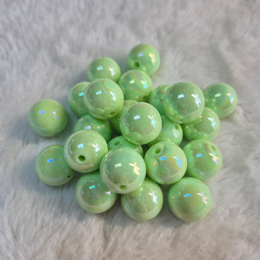 Sweet Honeydew Opal 15mm Solid ACRYLIC Beads