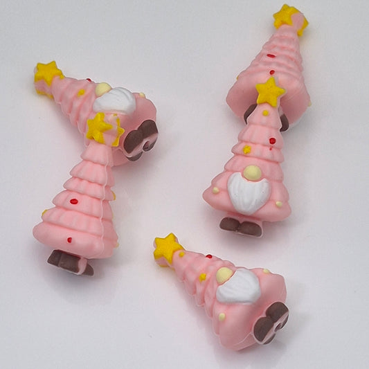 Gnome Pink Christmas Tree -  3d Focal