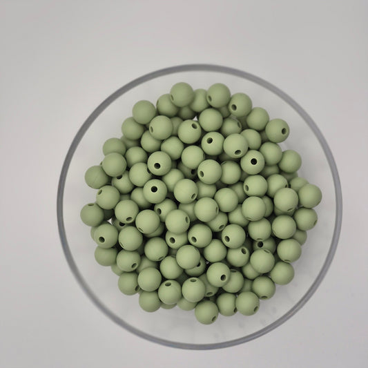 Matcha 9mm Solid Silicone Beads