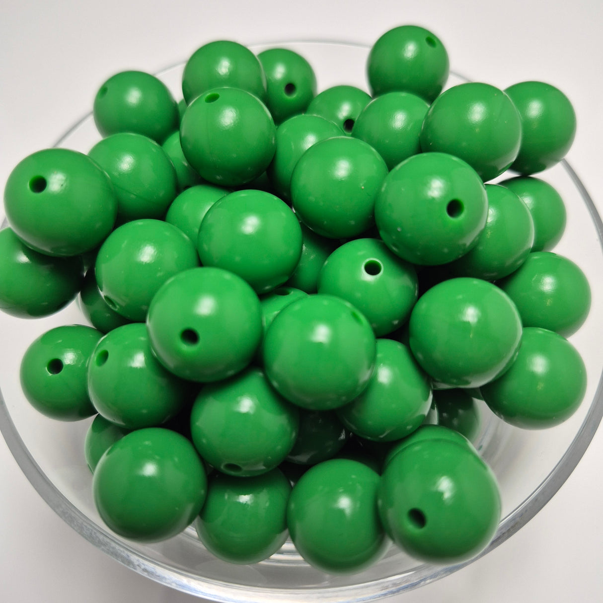Christmas Green Liquid 15mm Solid Silicone Beads